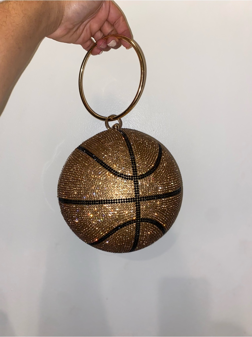 Gold Crystal Basketball Clutch
